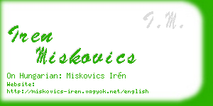 iren miskovics business card